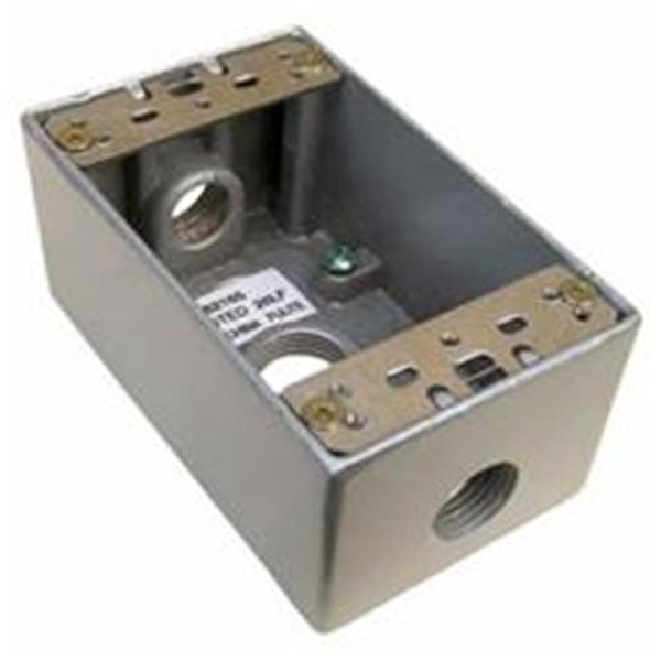 Swivel Weatherproof Boxes - One Gang 18 Cubic Inch Capacity - 3 Outlet Holes 0.5 In. Gray SW381450